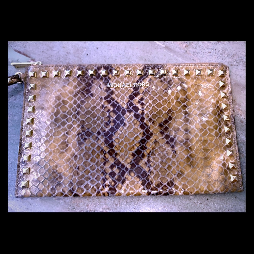 Michael Kors Snake Skin large clutch